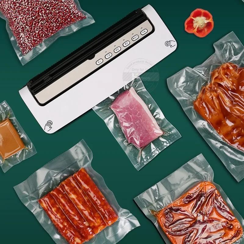 5 rolls vacuum sealer bags set reusable strong puncture   freezer safe no electricity needed for food preservation and storage details 2