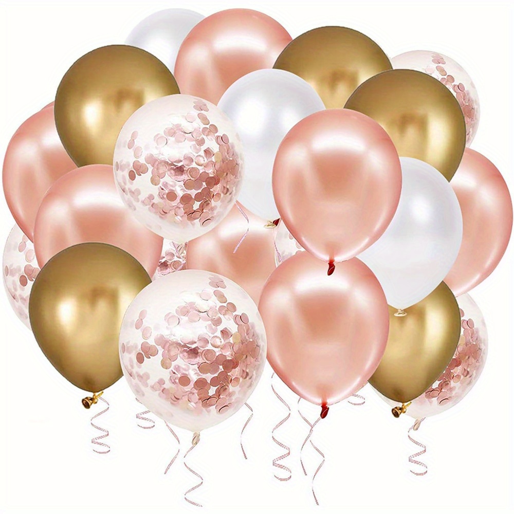 

30pcs, Rose Golden Confetti Latex Balloons, Wedding Decor, Birthday Party Decor, Anniversary Decor, Graduation Decor, Holiday Decor, Mother's Day Decor, Indoor Outdoor Decor, Home Decor, Room Decor