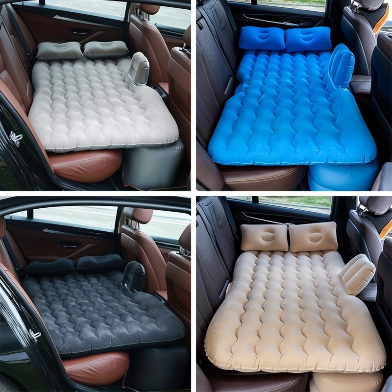 

1pc Car Inflatable Mattress Bed For Back Seat – Portable Travel Air Bed With Pillows, Fits Most Car Models, For Road Trips, Camping, Outdoor Activities, Pvc Material, Easy To Inflate