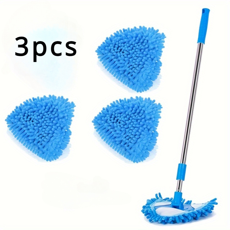 

3-pack Chiffon Mop Replacement Pads, Dust Removal, Washable, High Absorption, For Wet And Dry Use, Easy-clean Mop Heads