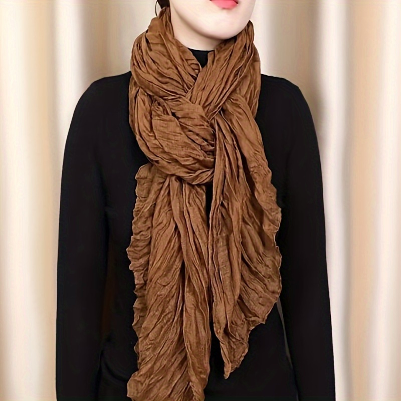 

Écharpe en fil Bali de couleur unie pour femme, écharpe douce et confortable, respirante et légère, foulard décoratif de protection solaire pour les décontractés.