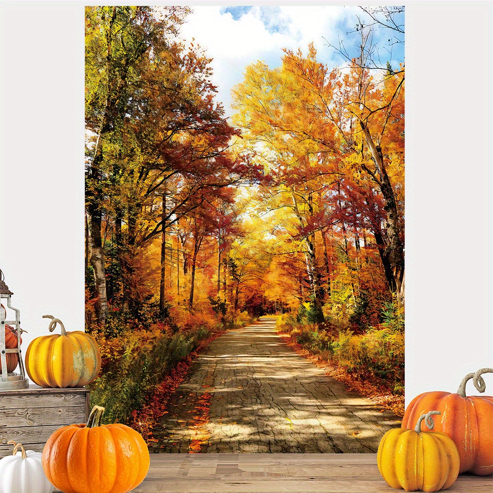 

Autumn Maple Vinyl Backdrop - Design For Birthday, & Thanksgiving Parties - Photo Booths & Cake Table Decorations