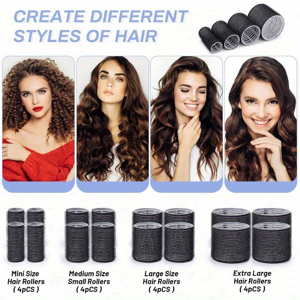 28 pcs hair rollers set curly hair 16 multi size Temu Sweden