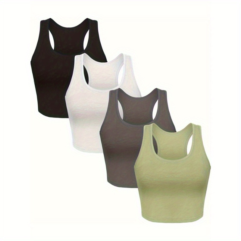 

4 Tank Sleeveless Racerback Top For Women