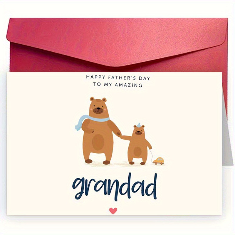 

Father's Day Greeting Card With Envelope For Grandad, 4.7x7.1 Inches, High-quality Paper Card, Perfect Gift For Dad, Husband, And Father's Day Thank You Card.