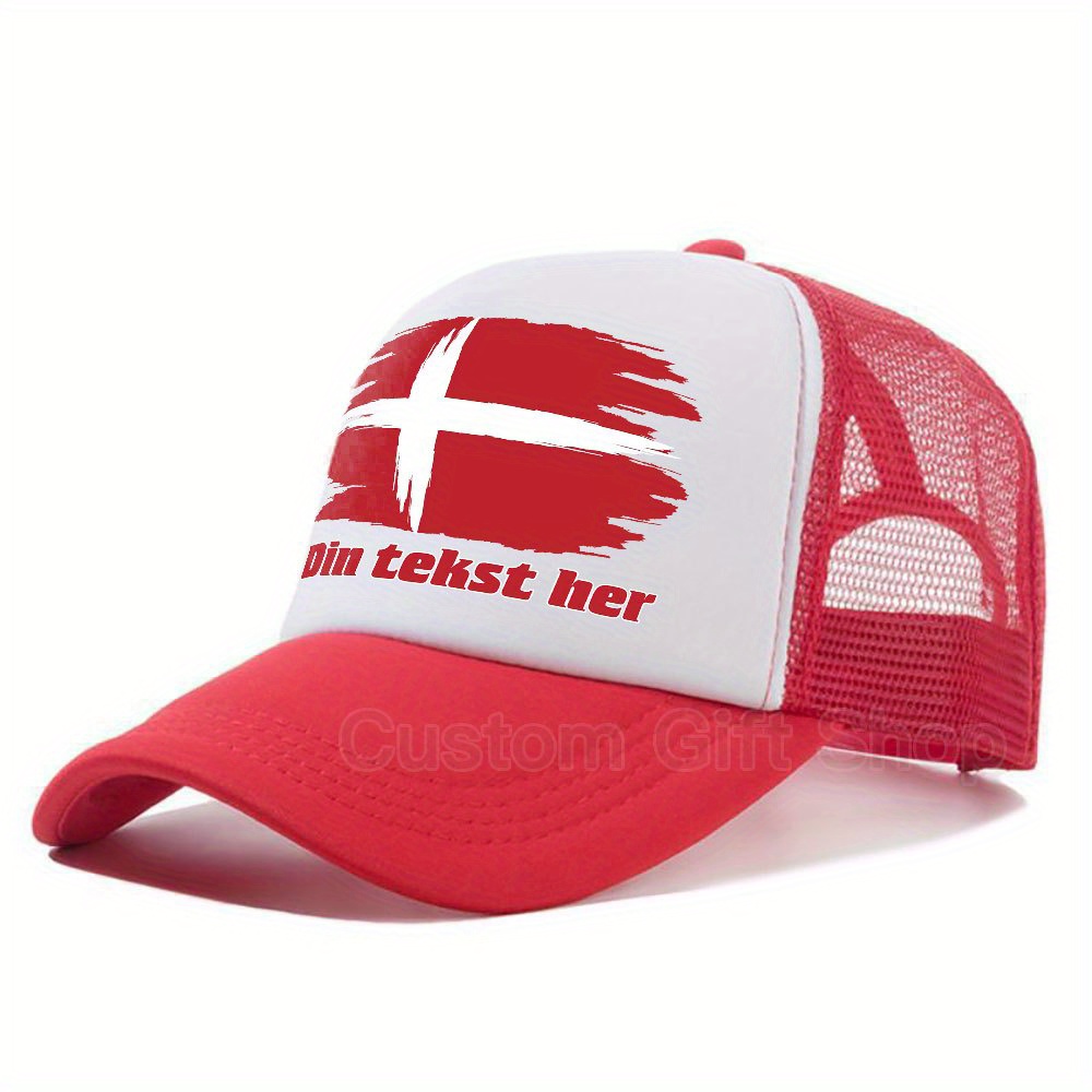 TEMU Custom 1pc Very Lightweight Denmark Flag Element Baseball Cap, Unisex