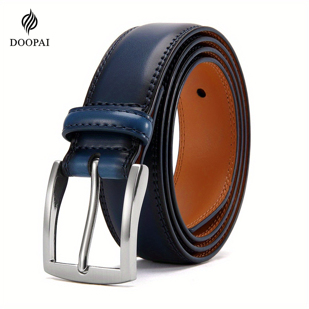 

Doopai Men's Dress Belt - Ratchet Belt Men's 3.5cm Comfort Click - The Perfect Companion For Men's Dress Pants Blue Belt With Gift Box Plus Size 50"to 54"waist Adjustable 155cm, Father's Day Gift