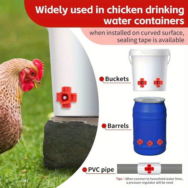 Aazon.co: 20 Pcs Horizontal Chicken Nipples Waterer ,Chicken Water