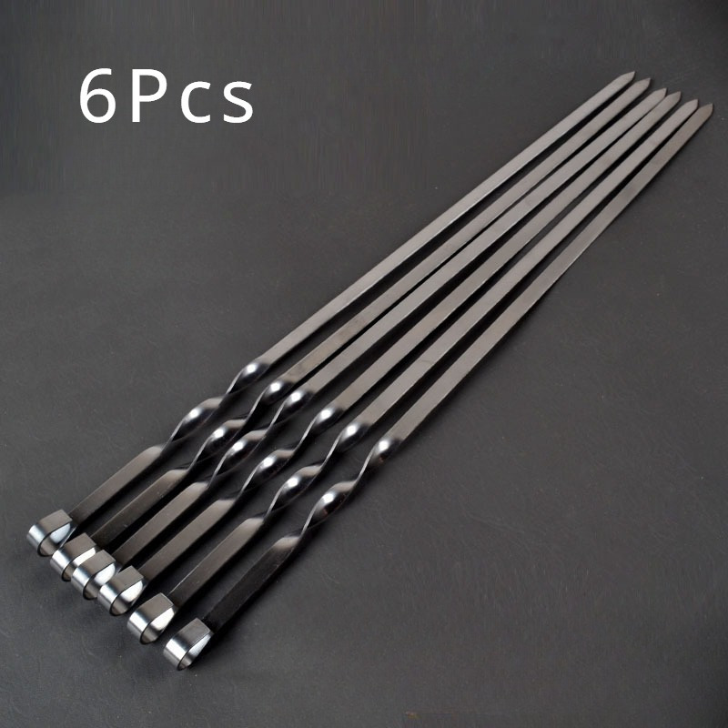 

Professional 20" Stainless Steel Bbq Skewers - Thick, Long Flat Design For Perfect Kebabs | Essential Outdoor Grilling Accessories