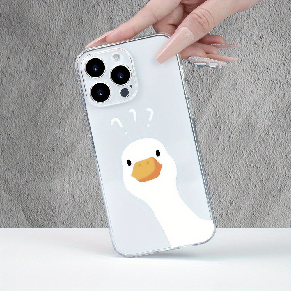 

Creative Simple Goose Graphic Transparent Phone Case For 15 14 13 12 11 Xs Xr X 7 8 Plus Pro Max Mini