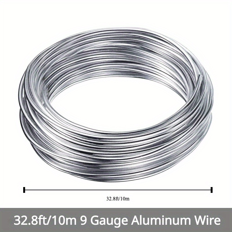 

9 Gauge Aluminum Wire, 32.8ft/10m, 3mm , Metal Armature Wire For Wreath Making, Beading, And Floral Projects