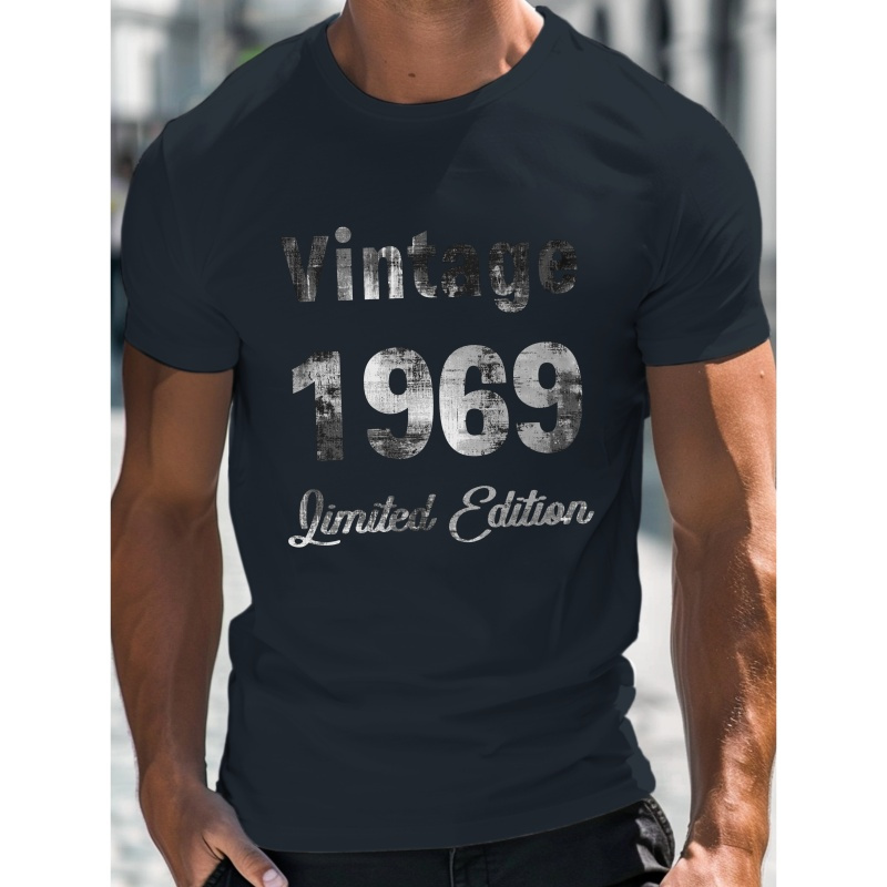 

Vintage 1969 Limited Edition Print Tee Shirt, Tees For Men, Casual Short Sleeve T-shirt For Summer