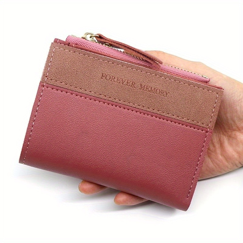 

1pc Women's Short Wallet, Casual Pu Leather Purse, Multi-slot Credit Card Holder, Compact Money Bag With Zipper