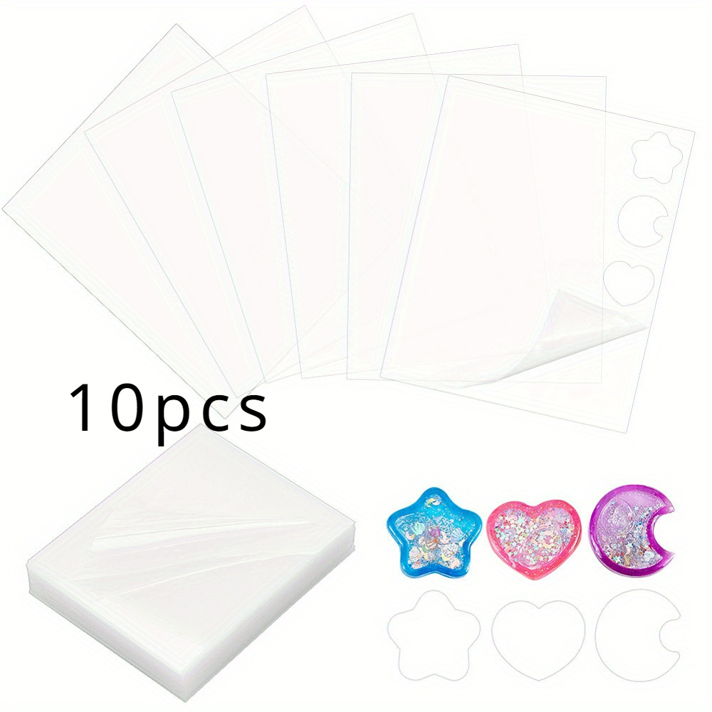 TEMU 1 Set di 10/50pz Pellicole Protettive in Plastica da Sigillatura 80x65mm/3.2''x2.6'' Adesivi Trasparenti PET Taglia per Creazione Ciondoli con