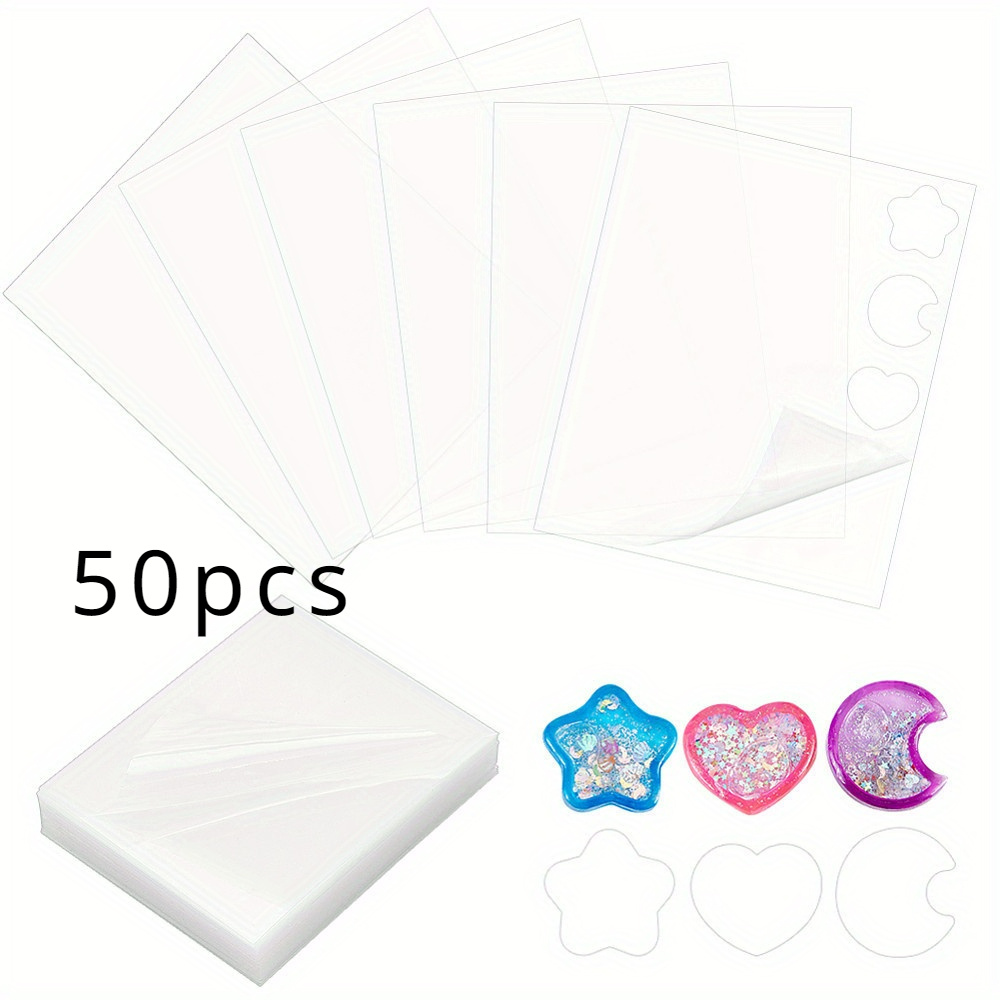 TEMU 1Lot de 10/50pcs Films de Protection en Plastique 80x65mm/3.2''x2.6'' Taille Grande Autocollants de Transparents en PET pour la Fabrication de