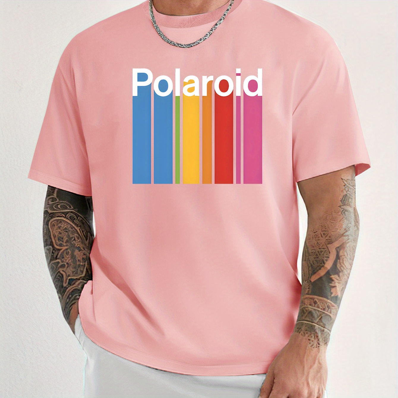 

Polaroid Print Men's Round Neck Short Sleeve Tee Fashion Regular Fit T-shirt Top For Spring Summer Holiday Leisure Vacation