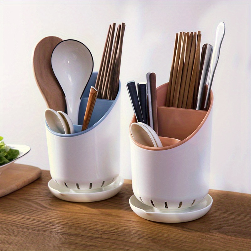 

Drain Cutlery Storage Rack, Plastic Chopsticks Holder Cage, Kitchen Utensil Organizer For Spoons, Forks, And Chopsticks