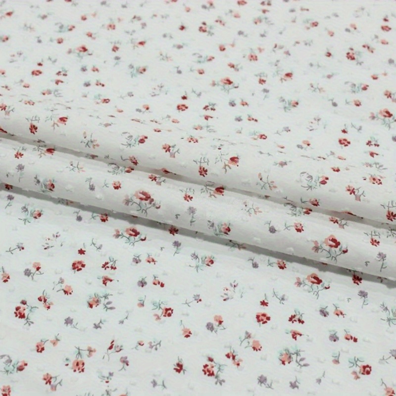 E-shop 1 Stück Frisches Dünnes Blumen-Jacquard-Punkt-Nähstoff für Kleidung Kleider