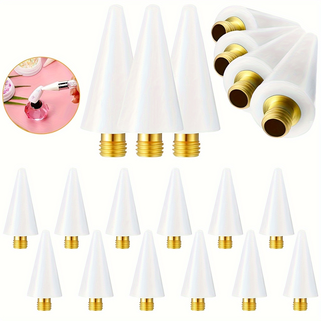 

10-piece Dual-ended Nail Art Wax Pens - Rhinestone Pickup & Application Tool With Adhesive Drill Release, Odorless Manicure Accessories