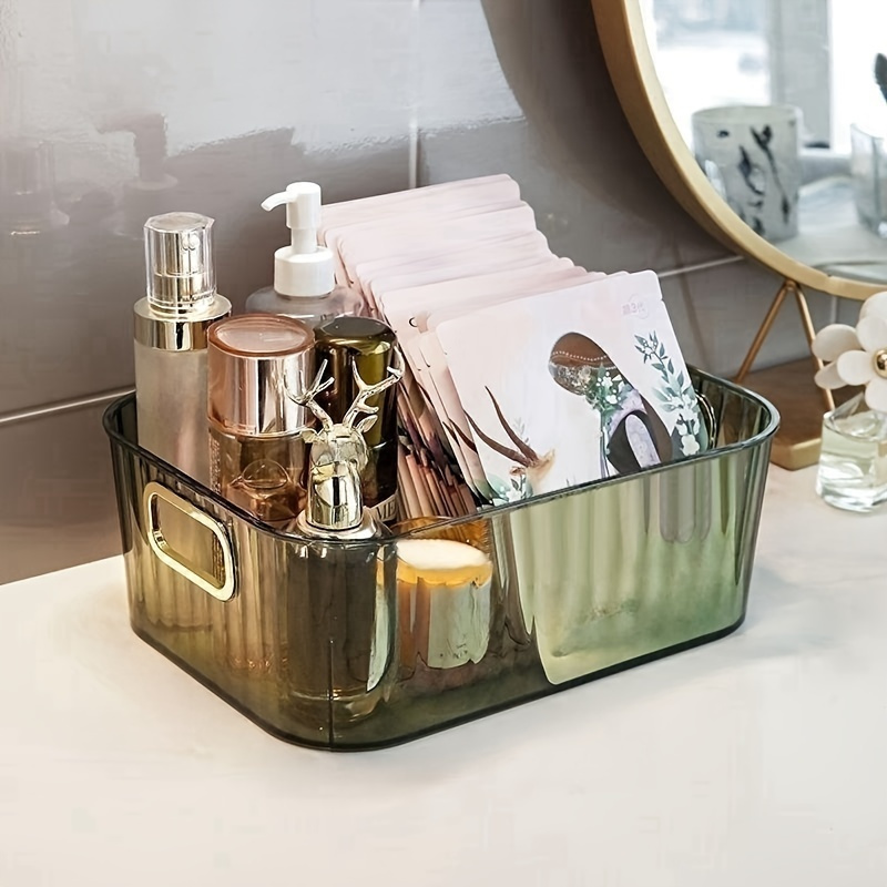 

Expandable Acrylic Storage Basket For Cosmetics, Skincare & Snacks - Versatile Desktop Organizer For Bathroom Essentials