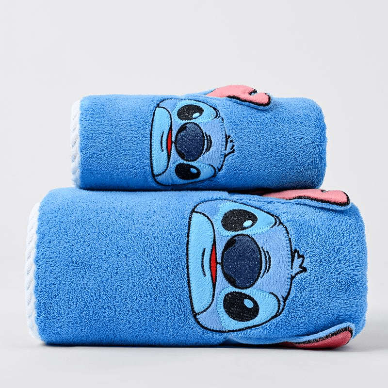 

Disney Stitch 2pc Towel Set - Cartoon Washcloth And Bath Towel, Cute Face Towel, Hair Wrap For Bathroom, Spa, Hotel Use - No Electricity Required - Ideal For Daily Use, Gifts