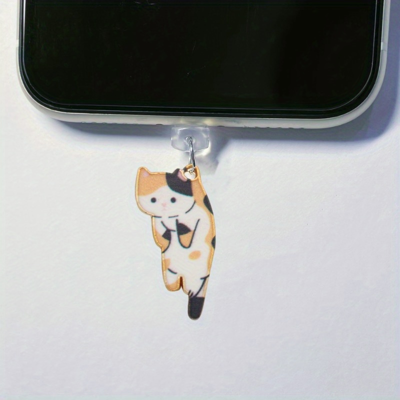 

Adorable Cat-themed Dust Stopper For Iphone, Android & Huawei - Protects Against Dust In White, Black & Yellow