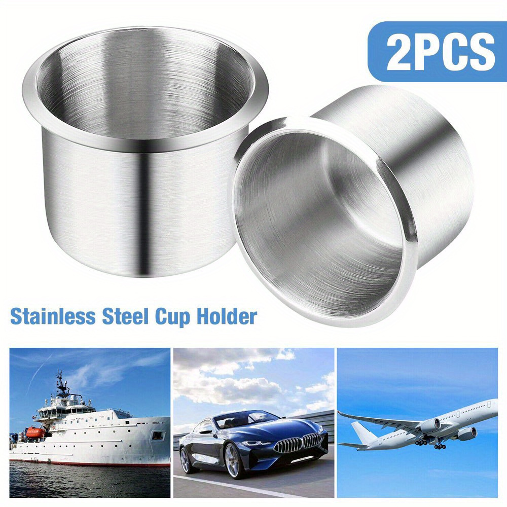 

2pcs Stainless Steel Cup Drink Holders For Auto Car Boat Truck Marine Camper Rv