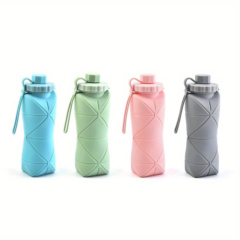 

1pc, Collapsible Water Bottle, Silicone Foldable Water Bottles For Travel, Easy-to-carry Design And Compact Size, Bpa Free, 20oz