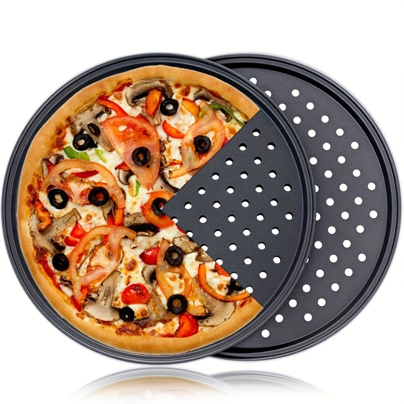 

Crispier Crust Pizza Pan - Durable, Easy-clean Carbon Steel With Perforations For Perfect Baking Pizza Baking Pan