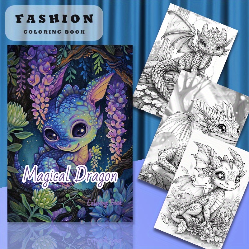 

Deluxe Dragon Coloring Book For Adults - 22 Thick Pages, Soft Cover, Medieval Style - Perfect Gift For Birthdays & Holidays