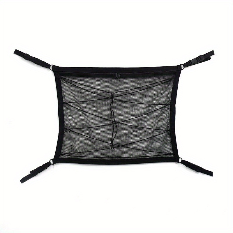 TEMU Car Ceiling Cargo Net Roof Storage Organizer Long Trip Camping Storage Bag Interior Accessories