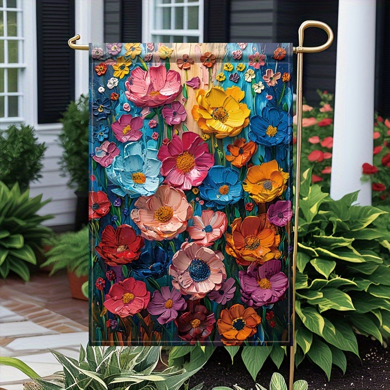 

Charming Double-sided Flower Welcome Garden Flag - Durable Outdoor Yard Decor, No Power Needed Outdoor Garden Decor Garden Decor For Outside