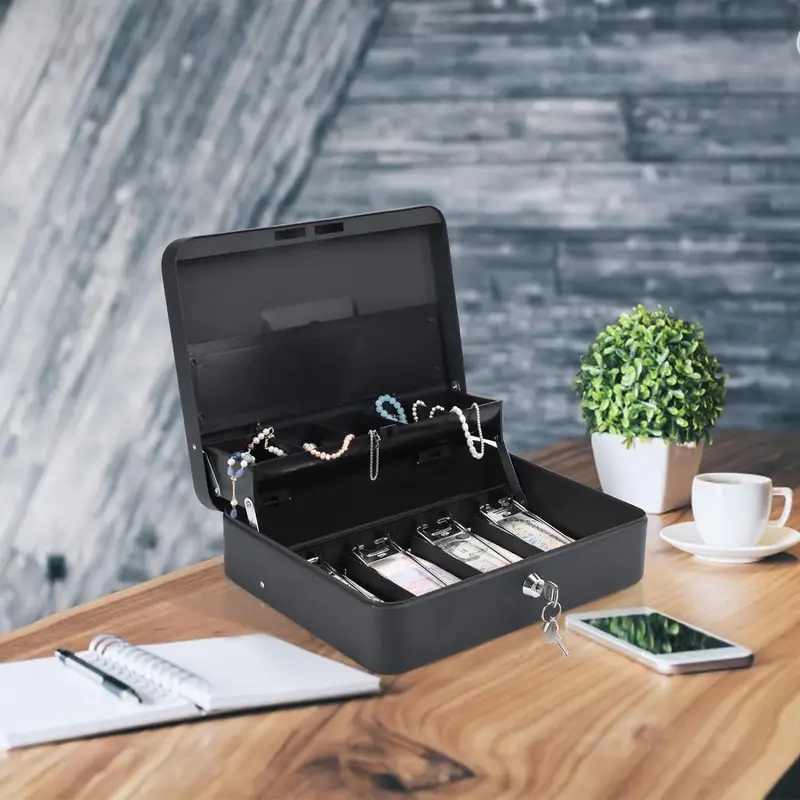 2 Scatoline Portamonete - 8 Scomparti A Molla - Per Monete Da 1 Cent A 2 Euro - Nero, Compatto - Foto 9