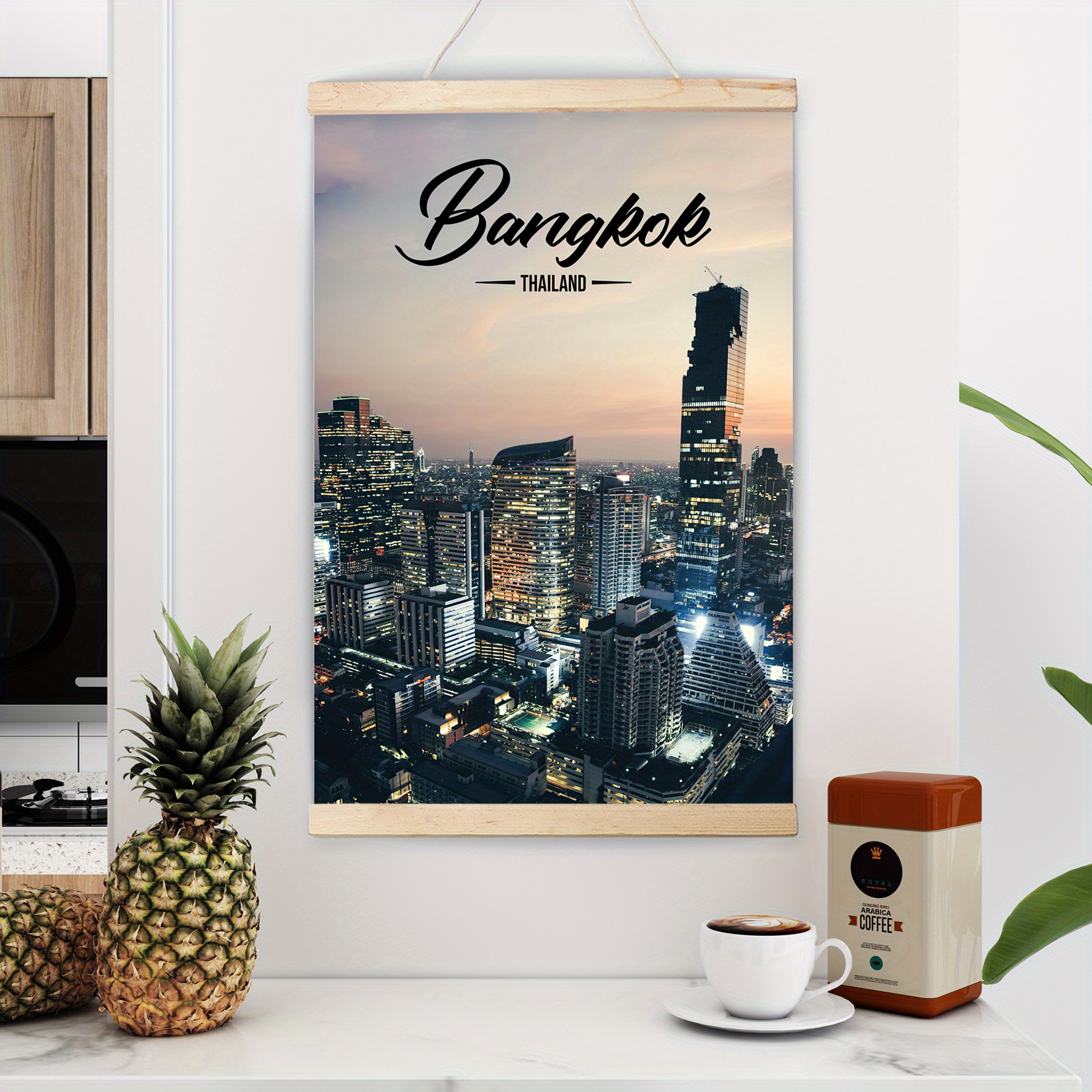 

Thailand Cityscape Canvas Print - Famous World City Travel Poster - Wall Art Decor For Living Room, Bedroom, Office, And Classroom - Frameless/scroll Painting