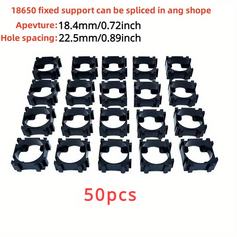 

50pcs 18650 Battery Holder Bracket, Plastic Anti-vibration Cylindrical Cell Support Stand For Lithium Li-ion Storage Safety