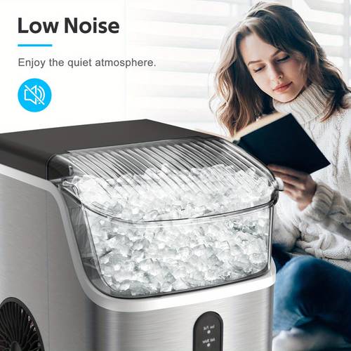 countertop ice maker with soft chewable ice 34lbs 24h pebble portable ice machine stainless