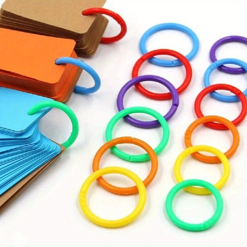 

50pcs Assorted Color Plastic Binder Rings For Binding Documents And Notebooks - Durable Round Ring Binders For Organization And Easy Access