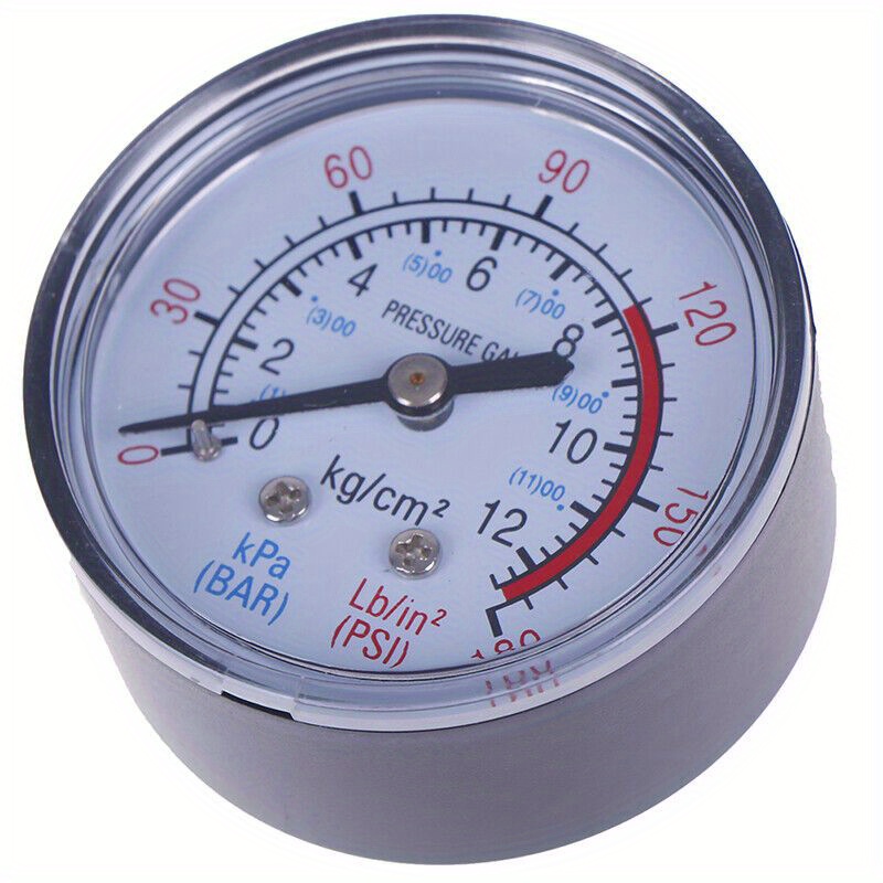 

1pc Dual Scale Air Pressure Gauge, 13mm 1/4 Bsp Thread For Air Compressor, Mechanical Power Supply, Psi & Bar Readings