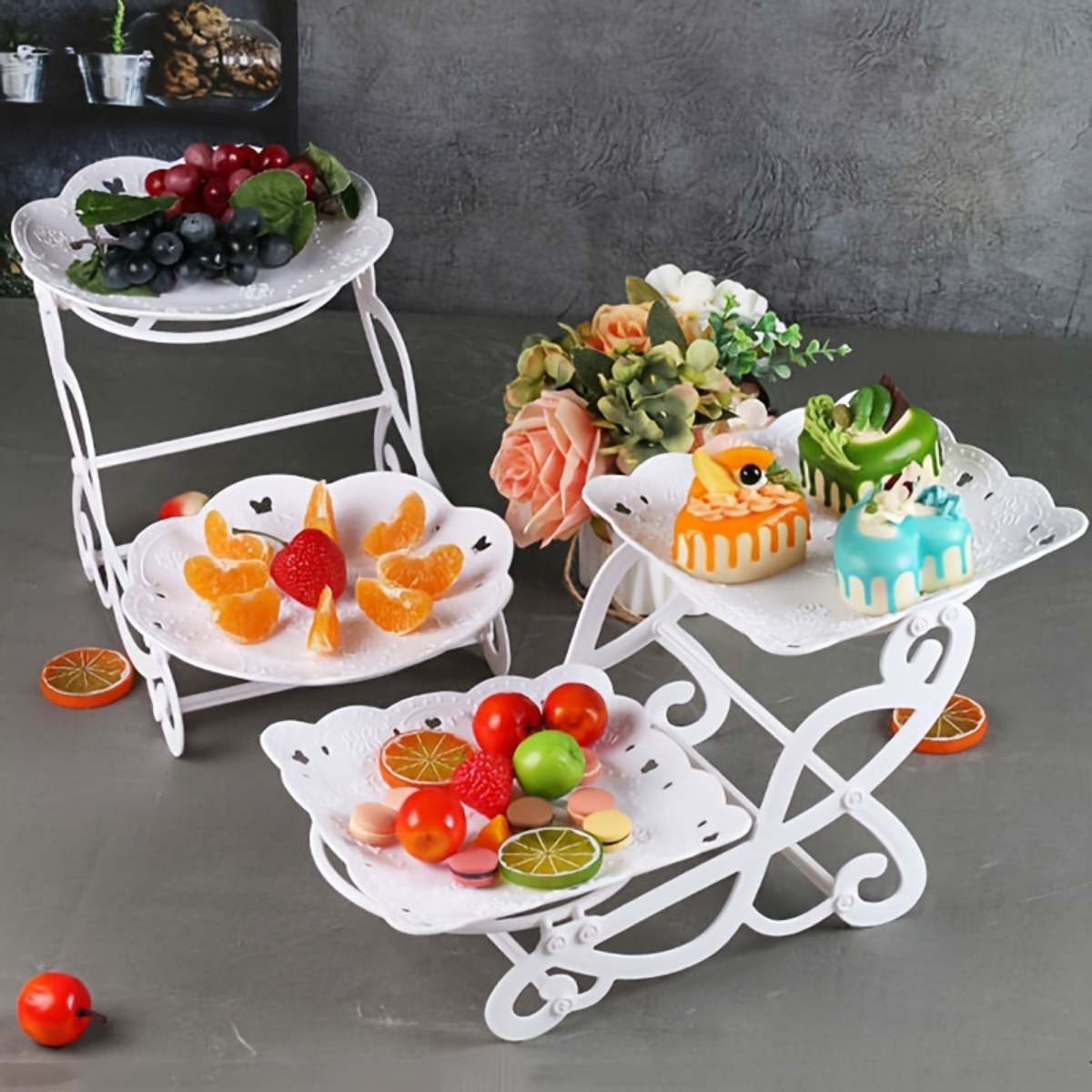 

Versatile Plastic Dessert Stand - Perfect For Weddings, Birthdays & Tea Parties | Ideal For Fruit, Cake, Jewelry Display Cake Decorating Supplies Edible Cake Decorations