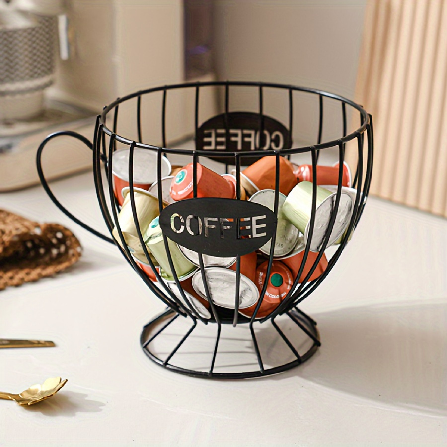 

Modern Metal Coffee Pod Holder Basket, Nordic Style Capsule Storage Rack For Home, Cafe, Bar Display - Elegant Snack And Candy Organizer