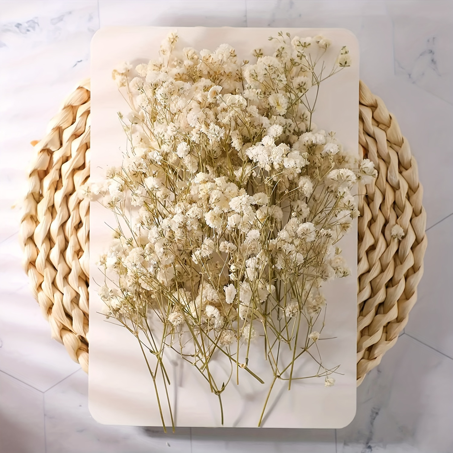 

50/100pcs, Artificial White Mini Dried Baby Breath Flower Gypsophila Ivory Flowers For Vase Wedding Home Office Party Garden Card Making Decor, Diy Decor