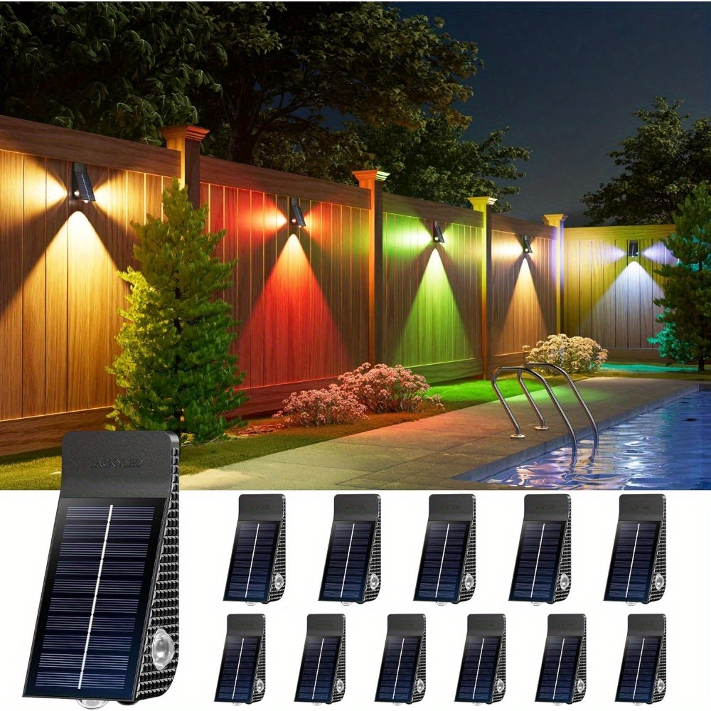 

Jackyled Solar Fence Lights, 3-side Lighthouse Patterns Solar Powered Outdoor Lights Fence Lights For Outside, Use , Deck, Backyard, Wall, Patio