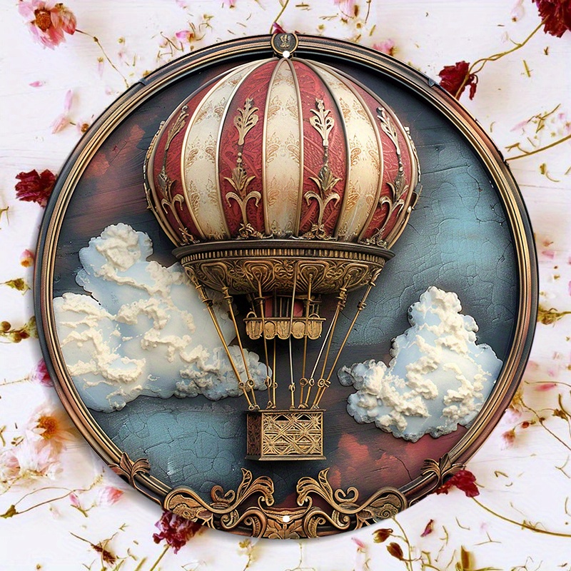 

Hot Air Balloon Sky Aluminum Metal Sign - 8x8inch (20x20cm) Weather-resistant Wall Decor With Hd Printing For Indoor/outdoor Use