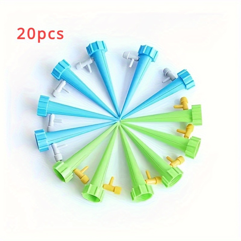 

20pcs, Self Plant Watering Spikes Auto Drippers Irrigation Devices Vacation Automatic Plants Water System With Adjustable Control Valve Switch Design For House Plant, Garden Plant, Office Plant