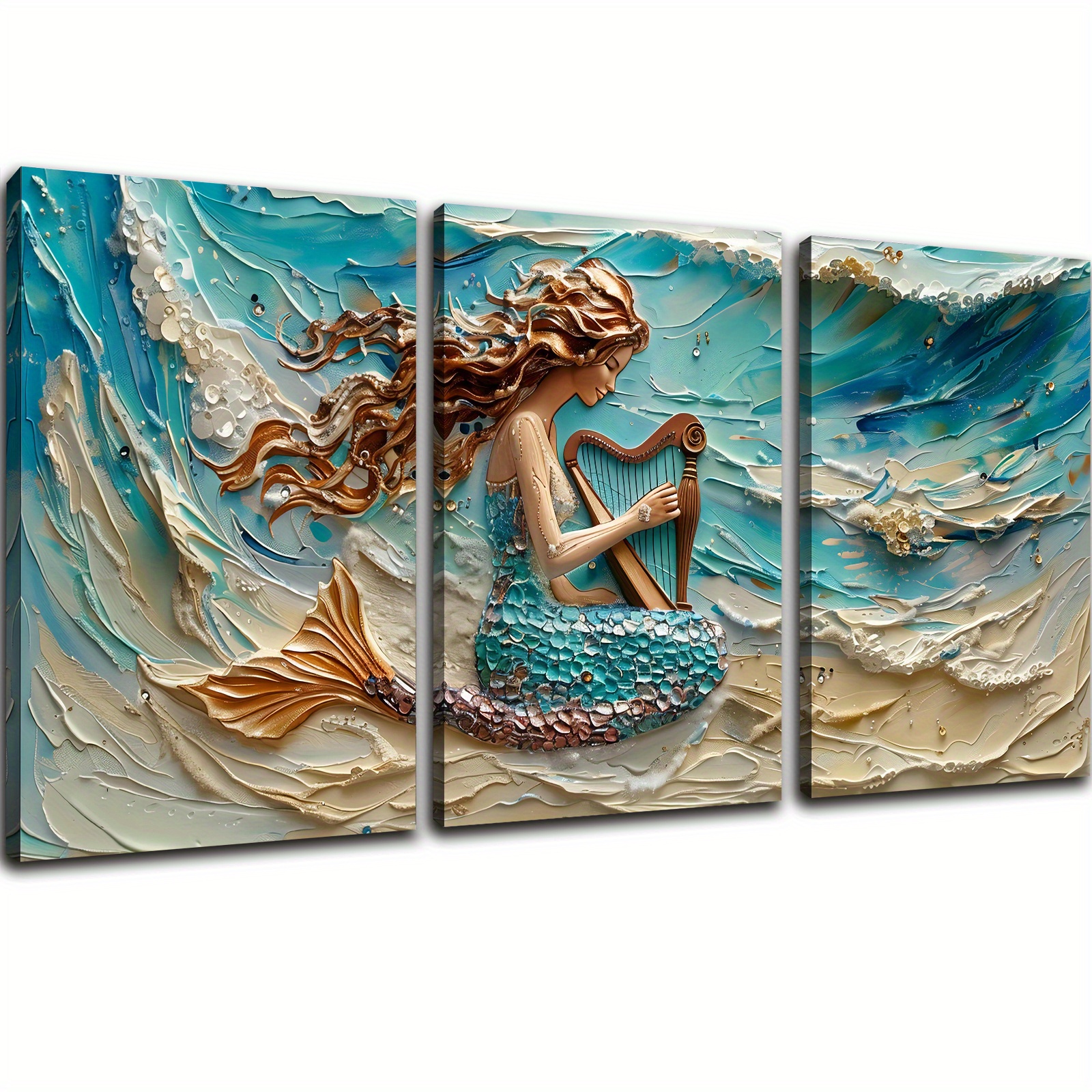 

3 Piece Framed Spring Canvas Wall Art Decor Easy Hanging For Bedroom Home Bathroom Surrealism Decorations Friend Halloween Gifts Melody Theme Design Piece 615