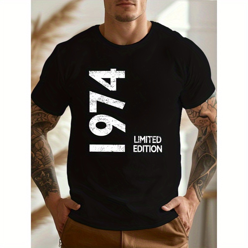 

1974 Limited Edition Print Tee Shirt, Tees For Men, Casual Short Sleeve T-shirt For Summer