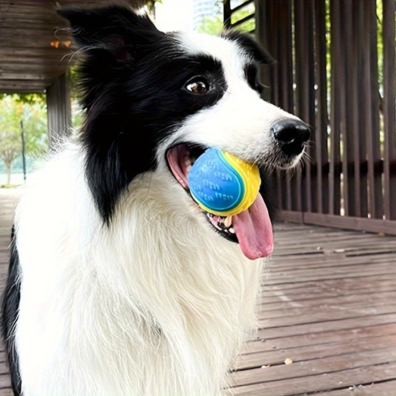 

Interactive Cartoon Patterned Dog Chew Ball Toy, Durable Plastic Grinding Teeth Sound Toy For Small Breeds
