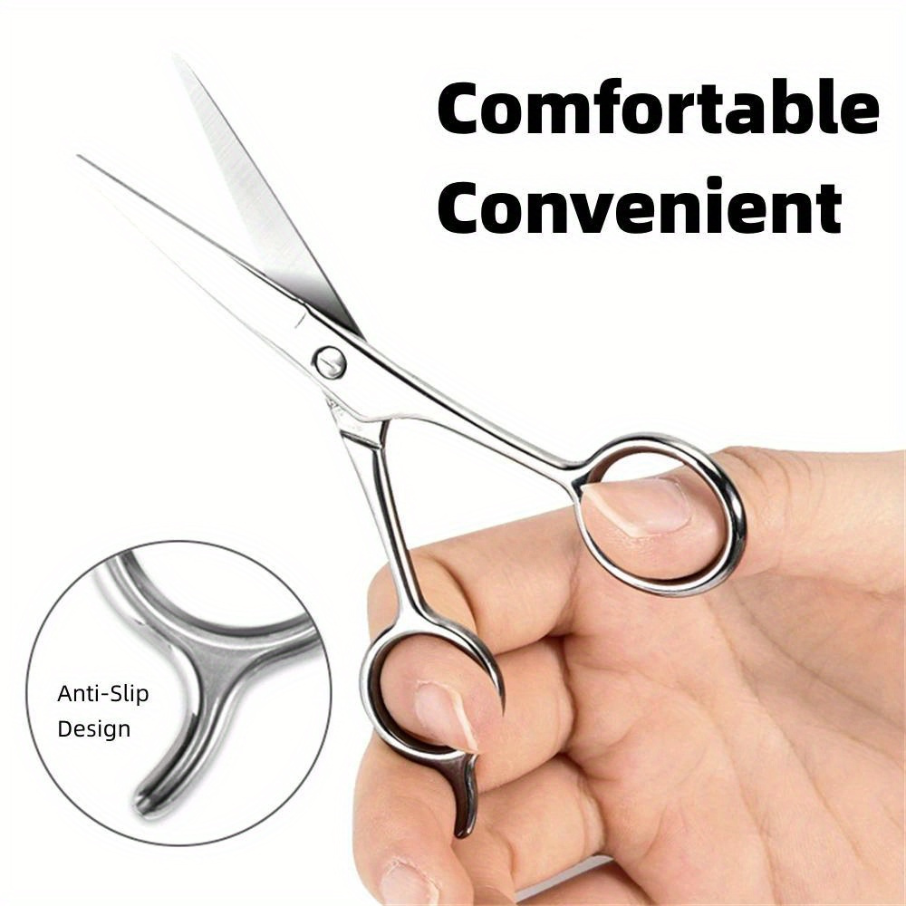 

1pc Promaster Stainless Steel Hair Scissors For Barbers, Comfortable Non-slip Grip, Safety Round , Flat Cutting For All Hair Types Including Curly Texture