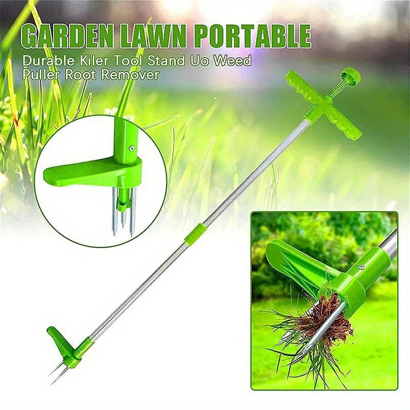 

Manual Puller Tool - Durable Plastic Garden Lawn Weeder With Long Handle - Stand Up Remover Root Extractor - Outdoor Yard Grass Killer Tool - No Electricity Required