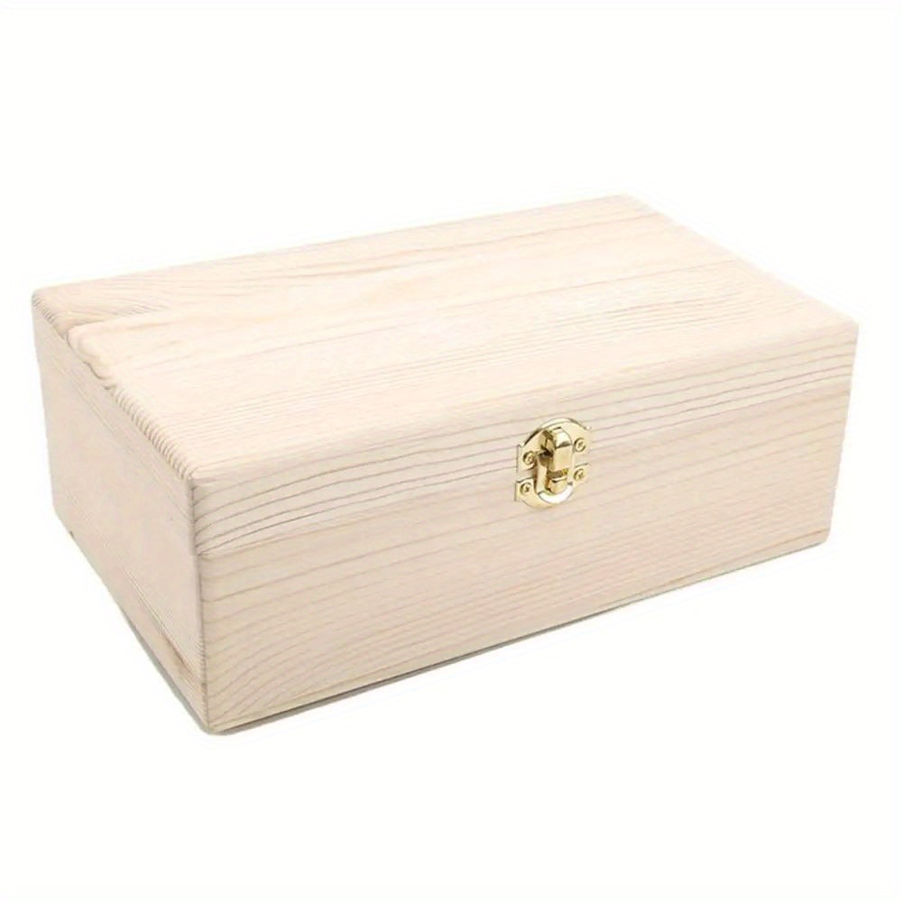 

Retro Antique Wooden Jewelry Box With Locking Hook And Loop Closure, Rectangle Tabletop Storage Case For Bracelets And Pearls, Eclectic Wood Style, No Power Supply Needed - 1pc